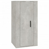 Dulap TV montat pe perete, gri beton, 40x34,5x80 cm