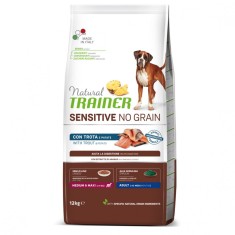 Trainer Natural Sensitive NO GRAIN M/M Adult Trout 12 kg foto