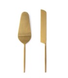 Cumpara ieftin Set 2 tacamuri servire desert otel auriu satinat Bronte 6x26h; 2,5x27h