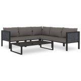VidaXL Set mobilier de grădină cu perne, 6 piese, antracit, poliratan 49409