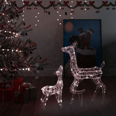Decoratiune de Craciun familie reni, 160 LED, alb cald, acril GartenMobel Dekor foto