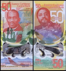 !!! CARAIBELE DE EST - 50 DOLARI 2024 , COMM. - P 62 - UNC / POLIMER / SERIA AA