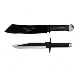 Cumpara ieftin Set Cutit Vanatoare First Blood + Maceta Rambo, Teaca, IdeallStore&reg; , Otel Inoxidabil, 56.5cm