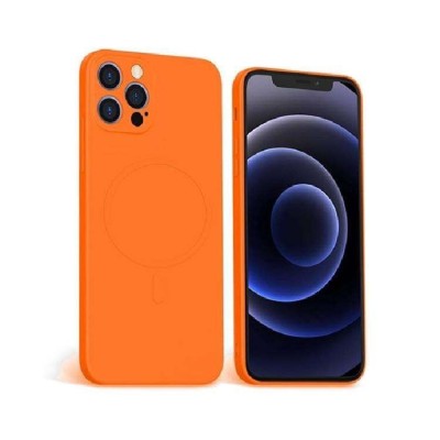 Husa protectie Flippy compatibila cu Apple iPhone 12 Pro Max Mag Safe Silicone Portocaliu foto