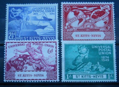 KITTS &amp;amp; NEVIS 1949 SERIE UPU MH foto