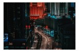 Tablou Canvas, "City Lights &icirc;n Noapte Urbană", Oraș, Lumină, Clădiri, Noapte, Trafic, Reflexii, Urban, Modern, Străzi, Iluminat, 39 x 26 cm, CMCLASS