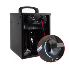 Incalzitor electric cu termostat, 3000W, 5 moduri de functionare, 6 trepte putere, IPX4, carcasa otel, RESIGILAT