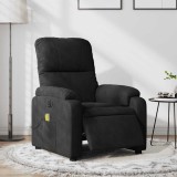 VidaXL Fotoliu de masaj rabatabil electric, negru, microfibră