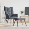 VidaXL Scaun de relaxare cu taburet, gri &icirc;nchis, catifea 328063
