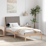 VidaXL Cadru de pat Maroniu și taupe 75 x 190 cm Lemn masiv de pin 878792