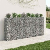 vidaXL Pat ridicat din gabion 4 pcs Argintiu 330 x 50 x 150 cm 3422236