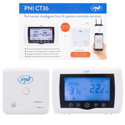 Resigilat : Termostat inteligent PNI CT36 fara fir, cu WiFi, control prin Internet foto