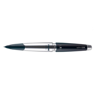 Creion Mecanic MILAN Capsule Silver, Mina de 0.5 mm, Corp din Metal si Plastic Negru, Creioane Mecanice, Creion Mecanic cu Mina, Creioane Mecanice cu foto