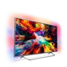 Televizor LED Philips Smart TV 65PUS7303/12, Ambilight, Android, 164cm, 4K Ultra HD, Argintiu foto