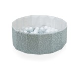 Cumpara ieftin Piscina uscata pliabila cu bile, BabyJem, 30x83 cm, 100 bile albe, verde