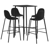 Cumpara ieftin Set mobilier de bar, 5 piese, negru, material textil