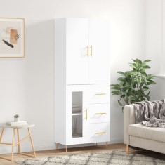 vidaXL Dulap &icirc;nalt, alb, 69,5x34x180 cm, lemn compozit