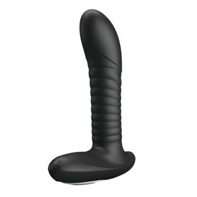 Vibrator Anal Cu Bile Rotative Si Telecomanda, Negru foto