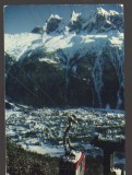 CPIB 25273 CARTE POSTALA - CHAMONIX - MONT BLANC, TELECABINA, CIRCULATA, 1983, STAMPILE, TIMBRU