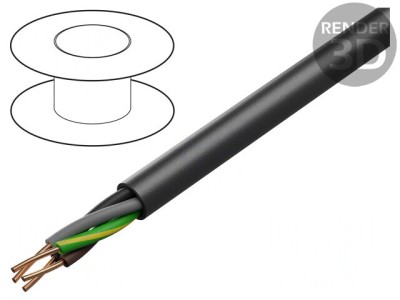 Cablu Electric YKY 4x1.5mm2 Cu PVC Negru 100m foto