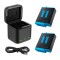 Telesin 3-slot charger box pentru GoPro Hero 9 / Hero 10 / Hero 11 / Hero 12 + 2 batteries (GP-BNC-901)