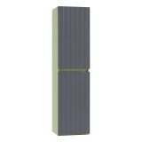 Dulap Lateral Suspendat Leziter Trent Verde Fistic - Gri Antracit, 35x30x140 cm, Uscata, 4 Rafturi