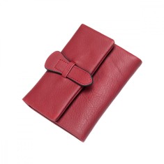 Portofel dama, BUSY LDY&amp;GTM&reg; Essential, piele naturala, multiple compartimente, bancnote carduri si permis, rosu