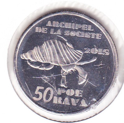 bnk mnd Society Islands 50 poe rava 2015 unc fauna foto