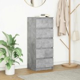 VidaXL Bufetă cu sertare Gri beton 37,5x35x99 cm Lemn prelucrat