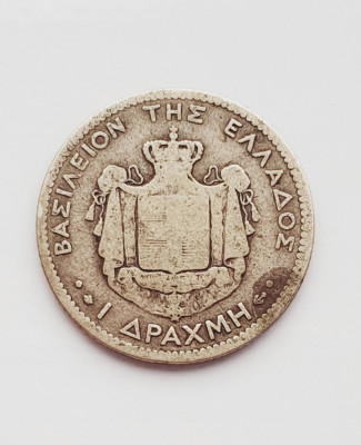1375 Grecia 1 Drachme 1873 George I (1st portrait) km 38 argint foto