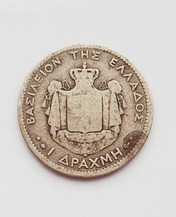 1375 Grecia 1 Drachme 1873 George I (1st portrait) km 38 argint
