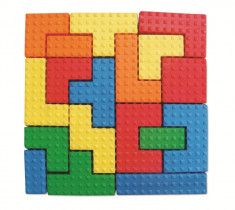 Piese tetris din spuma colorata - Set logica si indemanare copii - 18 piese foto
