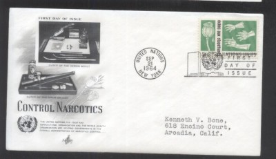 UN New York 1964 Narcotics control Mi.143 FDC UN.203 foto