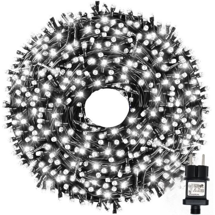 Instalatie de Craciun, 480 leduri, 100m lungime, tip rola, pentru interior/exterior, alb rece