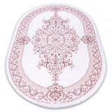 Covor acril DIZAYN oval 142 fildeş / roz, 80x300 cm