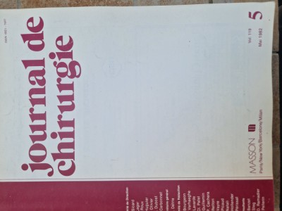 Revistă Journal de chirurgie mai 1982 vintage foto