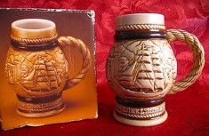 HALBA CERAMICA BRAZILIA - HALBA IN MINIATURA DECORATA CU VAPOARE 11 CM