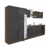 Mobilă de bucătărie Yorki 330 Leziter Stejar Antracit Satinat Bloc Modular 300 cm