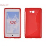 Husa Silicon S-Line Rosie pentru Nokia Lumia 820 - Protectie Premium, Flexibila