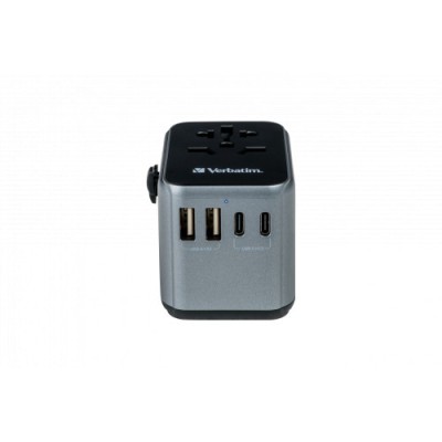 Verbatim UTA-03 Universal Travel Adapter with 1 x USB-C PD 30W &amp;amp; QC 3.0 / 2 x foto