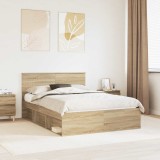 Cumpara ieftin Cadru de pat Stejar Sonoma 140 x 200 cm Lemn de pin masiv