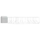 Cumpara ieftin Padoc exterior cu acoperis argintiu 10x10x2,5 m otel galvanizat