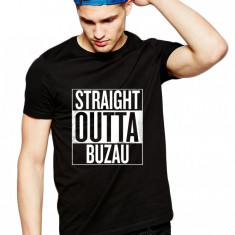 Tricou negru barbati - Straight Outta Buzau - L