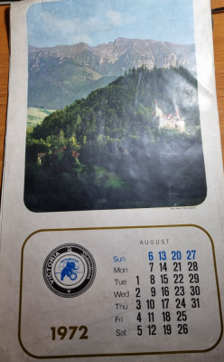 calendar de perete din anul 1972 foto