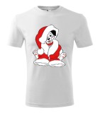 Tricou Personalizat de Craciun cu Catel si Costum de Mos Craciun - Design Festiv