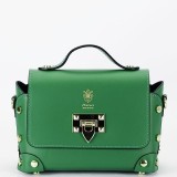 Cumpara ieftin Geanta dama Sofiline piele naturala verde, de mana/umar, eleganta, 1 compartiment, 15x21x10 cm, fabricata in Italia