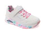 Cumpara ieftin Pantofi sport SKECHERS albi, UNO GEN1, din piele ecologica