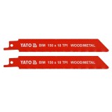 YATO Set 2 lame fierastrau sabie, pentru lemn si metal, lungime 150 mm, pas dinte 18 TPI