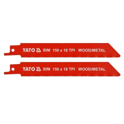 YATO Set 2 lame fierastrau sabie, pentru lemn si metal, lungime 150 mm, pas dinte 18 TPI foto