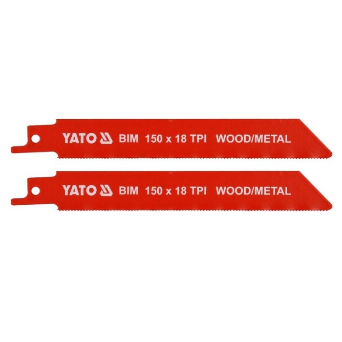 YATO Set 2 lame fierastrau sabie, pentru lemn si metal, lungime 150 mm, pas dinte 18 TPI